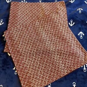 Ikea Daggruta 20” Rust Red Beige Geometric Print Zipper Pillow Covers Set of 2