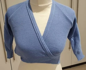 Tappers & Pointers Knitted Ballet Crossover Cardigan - Blue Grape Childs Size 26 - Picture 1 of 3
