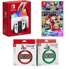 Lot console blanche Nintendo Switch OLED avec Mario Kart 8 Deluxe & 2 roues NEUF