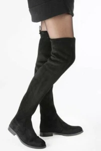 Buffalo Micro Stretch Overknee Boots Black Size uk 3 eu 36 - Picture 1 of 7