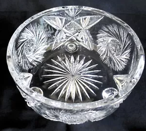 Vintage kristallklare Brillant Starburst geschliffene Kristallschale 7,75 Zoll Durchmesser Wi - Bild 1 von 9