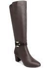 KAREN SCOTT Womens Brown Isabell Almond Toe Block Heel Zip-Up Heeled Boots 10 M