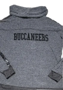 TAMPA BAY BUCCANEERS NFL Gray Cowl Neck Pull Over Sweatshirt/Sweater Women XL - Picture 1 of 20
