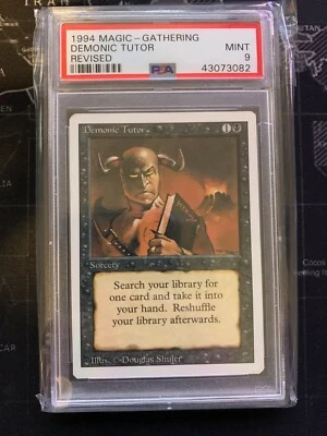  MTG Revised Demonic Tutor PSA 9 Mint Magic Card  - Image 1 of 2