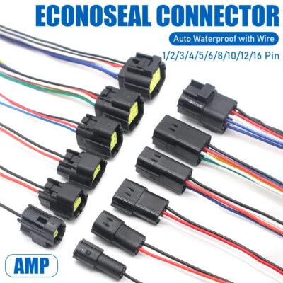 AMP 1 2 3 4 6 8 10 12 16 Way Automotive Waterproof Multi Connector Kit with Cord - Image 1 of 4
