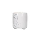 KitchenCraft Dolomite Planter Indoor Plants Pot Abstract Face Design White/Grey