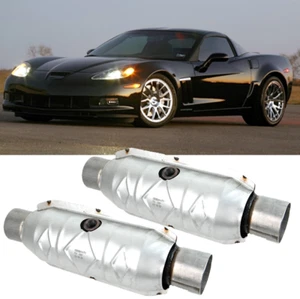 2PCS 2.5" In/Out Catalytic Converter Heat Shield EPA For Chevy Corvette C5 C6 C7 - Picture 1 of 14