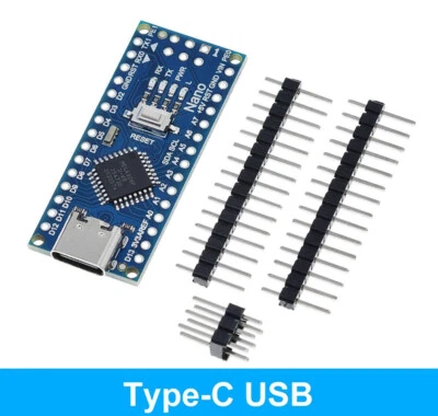 1x Scheda Arduino Nano V3.0 USB Type C ATMEGA328P CH340 compatibile kit clone - Immagine 1 di 2