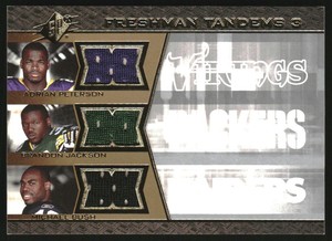 2007 SPx Freshman Tandems Triple Jerseys #PJB Peterson/Jackson/Michael Bush