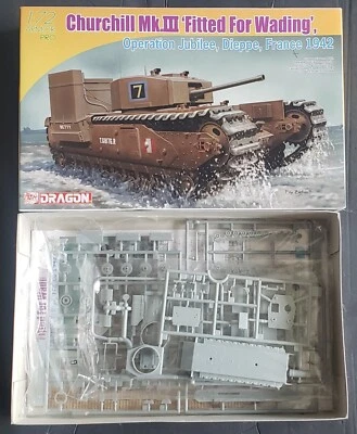 DRAGON CHURCHILL MK.III WADING TANK DIEPPE WWII PLASTIC MODEL 1/72 PARTS SEALED - Image 1 of 2
