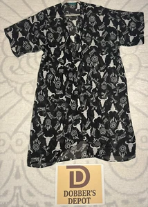 Turquoise Haven XXL Kimono Duster Black Bull Skull Indian Dream Catcher Feathers - Picture 1 of 7
