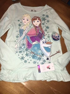 Disney Frozen Anna Elsa Olaf Sz 7 Limited Edition Top + Magic Towel Nwt - Picture 1 of 6