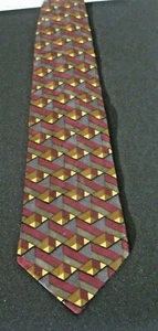 NWOT - ZIGGURAT BY MULBERRY Geometric Neck Tie 100% Silk Made in USA - Bild 1 von 3