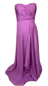 Coast Silk Maxi Dress Purple Evening Long Size 14 Purple Lilac Chiffon Wedding - Picture 1 of 11
