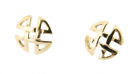 Solid 9ct Yellow Gold Irish Celtic Cross Stud Earrings Ladies