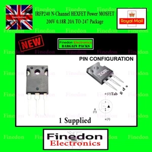 IRFP240 N-Channel Power MOSFET 20A 200V 150W TO-247 - Picture 1 of 2
