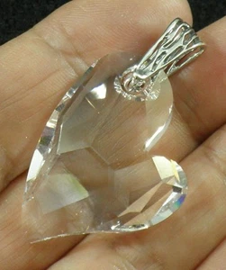 Avilagems Devoted 2 U Heart Swarovski Crystal Clear .925 Sterling Silver Pendant - Bild 1 von 1