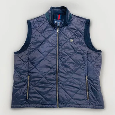 Men’s Cremieux Quilted Blue Vest Size XL Fleece Inside - Image 1 of 4