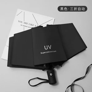 Automatic White Umbrella Windproof Quick Dry UV Sun Protector Travel Auto Open - Picture 1 of 17