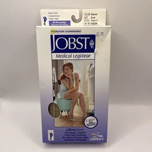 Jobst Compression Stockings Thigh Length 30-40 Extra Firm Natural Size Small - Picture 1 of 5