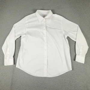 Camicia Brooks Brothers donna taglia 16 bianca con bottoni manica lunga * - Foto 1 di 10