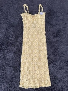 New Free People Lucinda Lace Midi Dress Sunshine Combo Yellow Size Large NWT - Picture 1 of 5