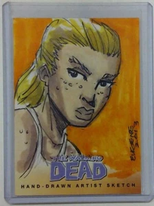 WALKING DEAD COMIC BOOK SKETCH CARD SET 2: ANDREA ARTIST EUGENE COMMODORE EC17 - Picture 1 of 2