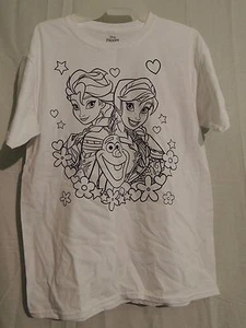Nueva Camiseta Disney Frozen Color Tu Propia Talla Juvenil XL Elsa Anna Olaf - Imagen 1 de 5
