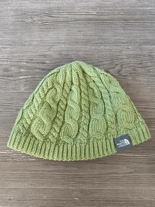 The North Face Knitted Mixed Wool Blend /Fleece Olive Green Beanie - Picture 1 of 6