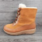 Fitflop Mukluk lll Tan Brown Leather Boots Shearling Ankle Boots Ladies UK 5 