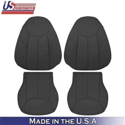 2003-2007 for Mercedes Benz R230 SL500 Front Seat Covers Genuine Leather Black - Image 1 of 4