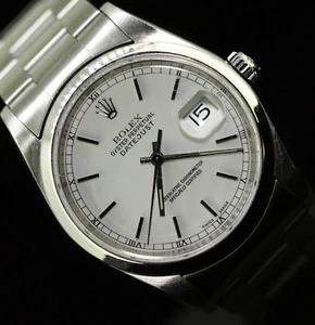Rolex Mens Oyster Perpetual Datejust Stainless Steel White Dial Quick Set  16200 - Picture 1 of 8
