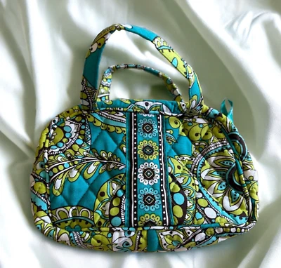 Bolso Cartera Vera Bradley Pavo Real Paisley Zoe Pequeño 2 Correas Turquesa Verde Lima Foto 1 de 4