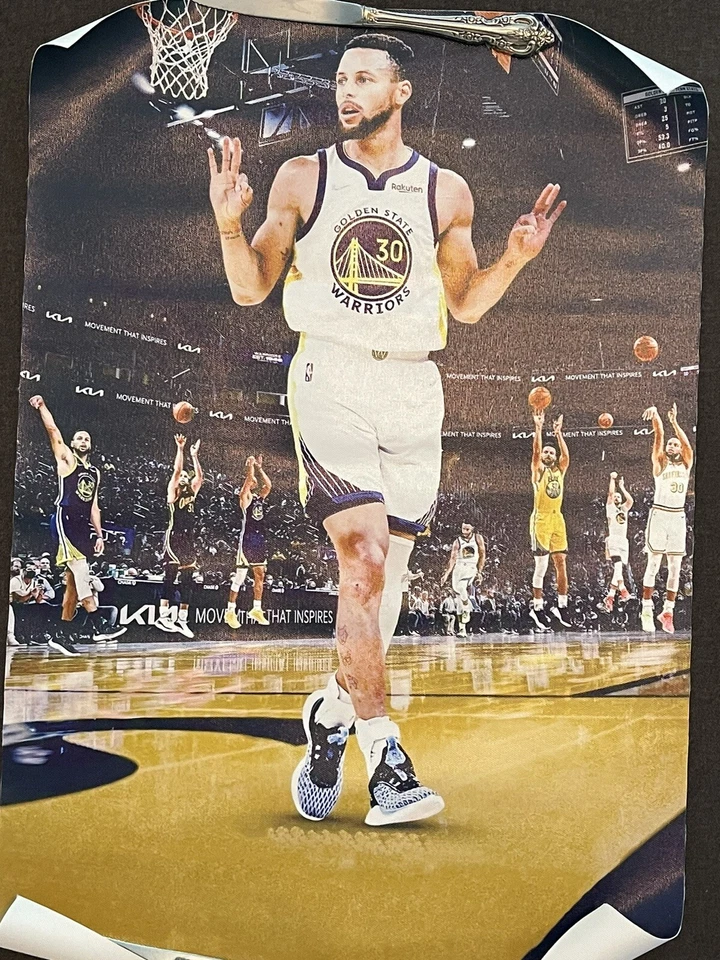 Steph Curry Warriors 16x24 Mini Poster Vinyl Canvas FREE SHIP - Image 1 of 1