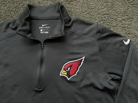 NIKE Dri-Fit Arizona Cardinals 1/4 Zip Pullover M Jacket Gray NFL Shirt Coat Cover