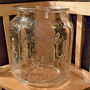 VINTAGE PENNANT 5 CENT PLANTERS PEANUT JAR - Picture 1 of 13