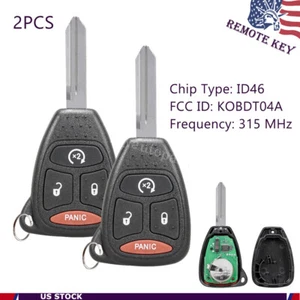 2 para Dodge Ram 1500 2500 3500 2006 2007 2008 2009 mando a distancia coche llavero KOBDT04A - Imagen 1 de 7