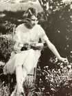 CD) Photograph Girl Picking Flowers Portrait 1928