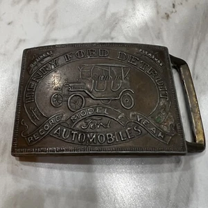 Vintage Henry Ford Deteoit Belt Buckle. Record Model T Year - Picture 1 of 5