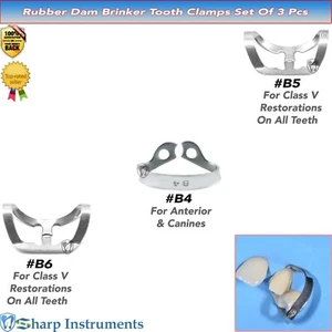 Rubber Dam Clamps Teeth Latex  Anterior & Canines Bicuspid Premolar Steel Clamp - Picture 1 of 4