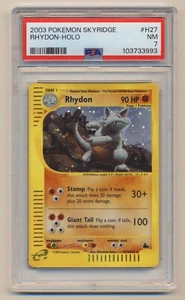 PSA 7 Pokemon Skyridge Holo Rare Rhydon H27/H32 NM NEAR MINT Condition!! - Picture 1 of 2