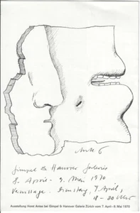 HORST ANTES: Einladung Ausstellung Gimpel & Hanover, Zürich 1970 - Picture 1 of 1