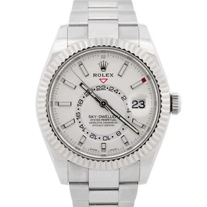 PAPERS Rolex Sky-Dweller WHITE Gold Stainless Steel 42mm 326934 Oyster Watch BOX - Picture 1 of 9