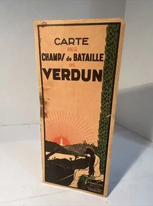 1920 WWI Carte des Champs de Bataille de Verdun, H. Fremont & Fils, Rue St. Paul - Picture 1 of 18