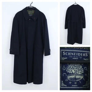 Mens SCHNEIDERS Coat Large Size UK 42 Blue Wool Cashmere Overcoat - Picture 1 of 17