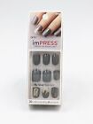 KISS imPRESS Press-On ECSTATIC CLING 30 Nails+ 6 Accent GRAY+GOLD  #56660 