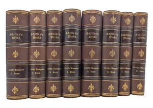 Friedrichs von Schiller Works - Boxberger Edition 1882 Leather Antique Set 8 Vol - Picture 1 of 18