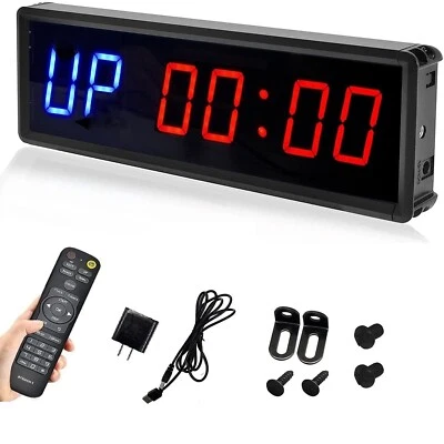 LED Interval Timer Count Down/Up Clock Stopwatch with Remote for Home Gym Fit... - Image 1 of 4