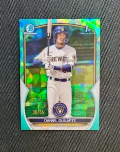 /55 Daniel Guilarte /SS Brewers | 1st Bowman Chrome Green Cracked Ice #BCP-21 - Picture 1 of 6
