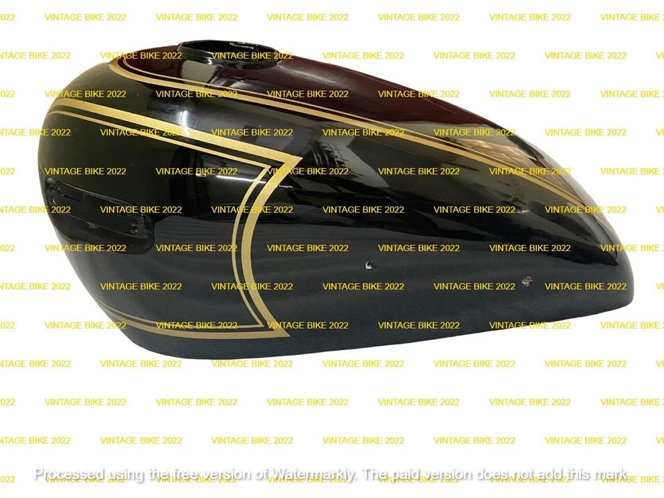 Tanque de gasolina Ariel VB pintado negro con forro dorado/APTO PARA Foto 1 de 4